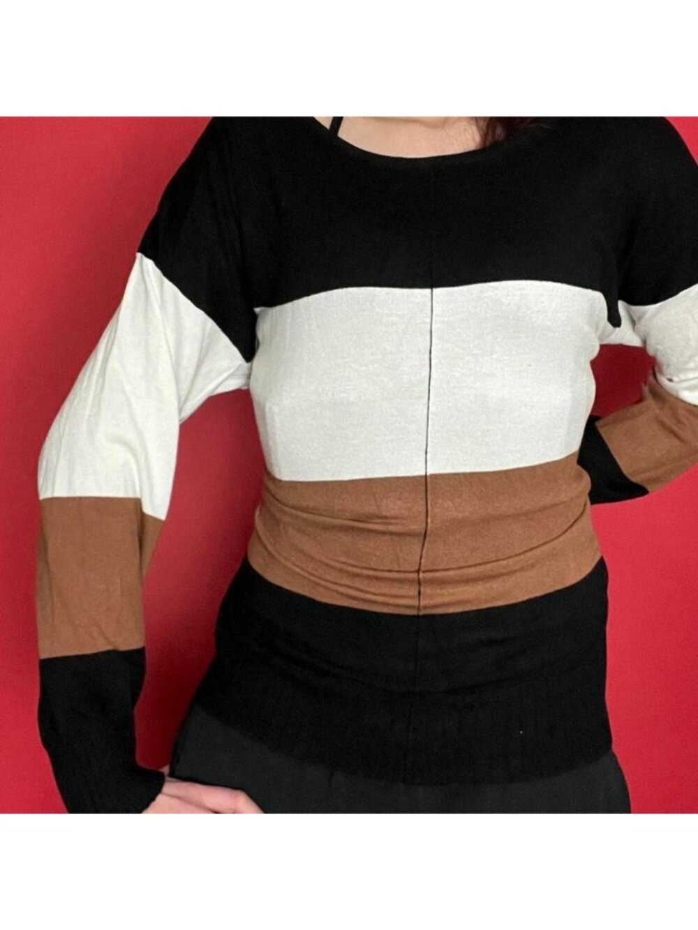 Vex collection / striped long sleeve sweater  🖤🤎​